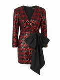 Vestido floral vermelho e preto - Alexandrino - imagem 1