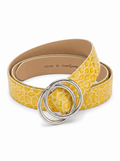 Cinto de couro amarelo