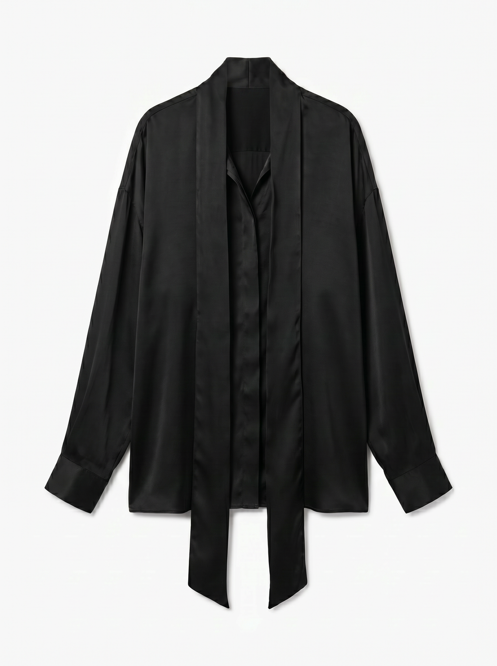 CAMISA PRETA CETIM DONNI PROJECT - imagem 1