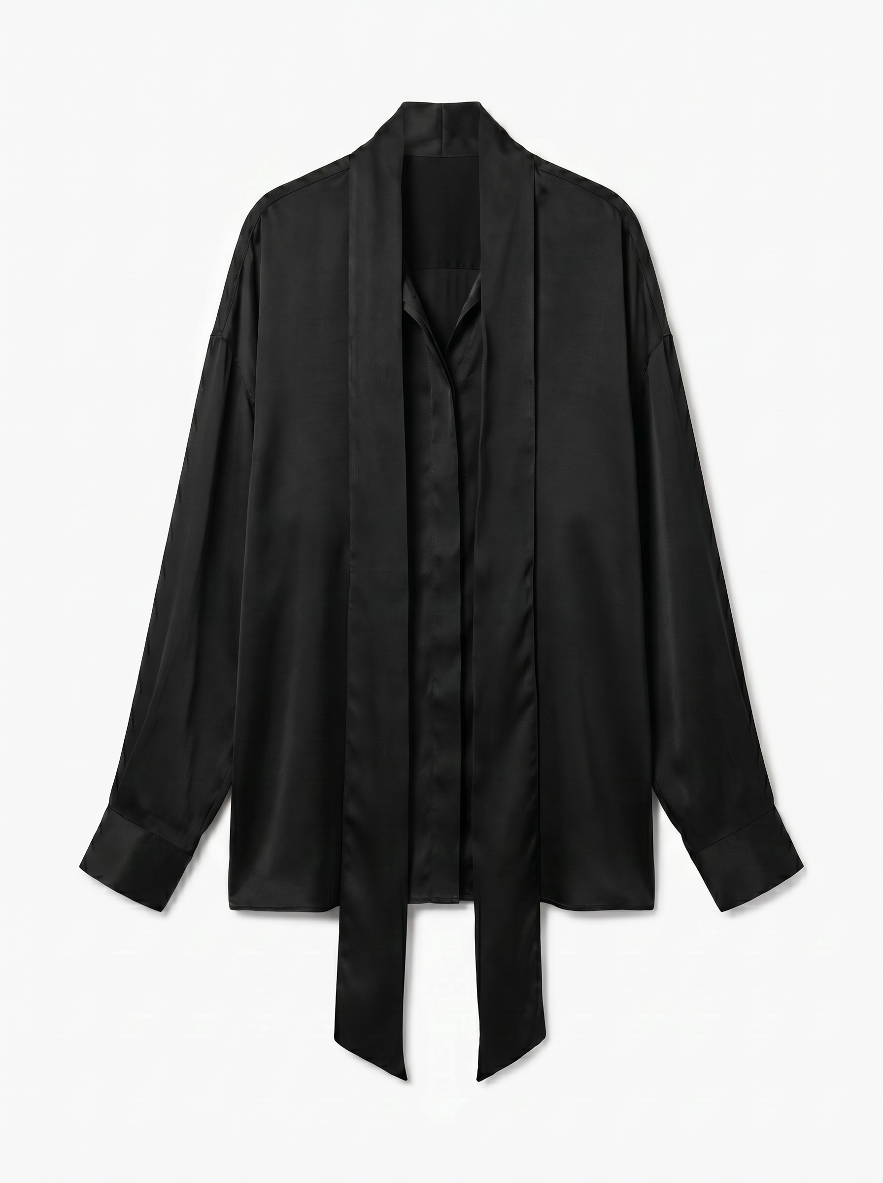 CAMISA PRETA CETIM DONNI PROJECT - imagem 1