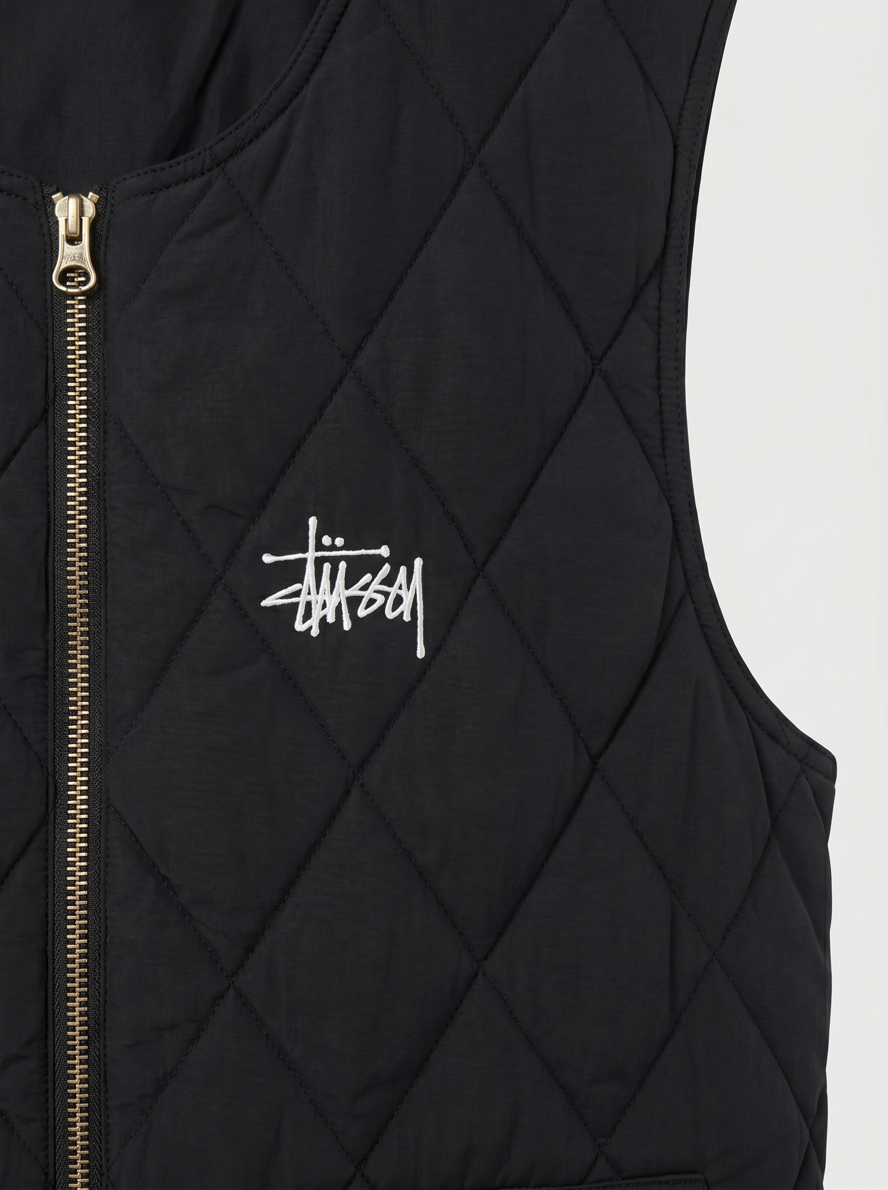 Colete preto matelasse - Stüssy - imagem 1