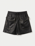 Shorts preto couro sintetico - Sem marca - imagem 1