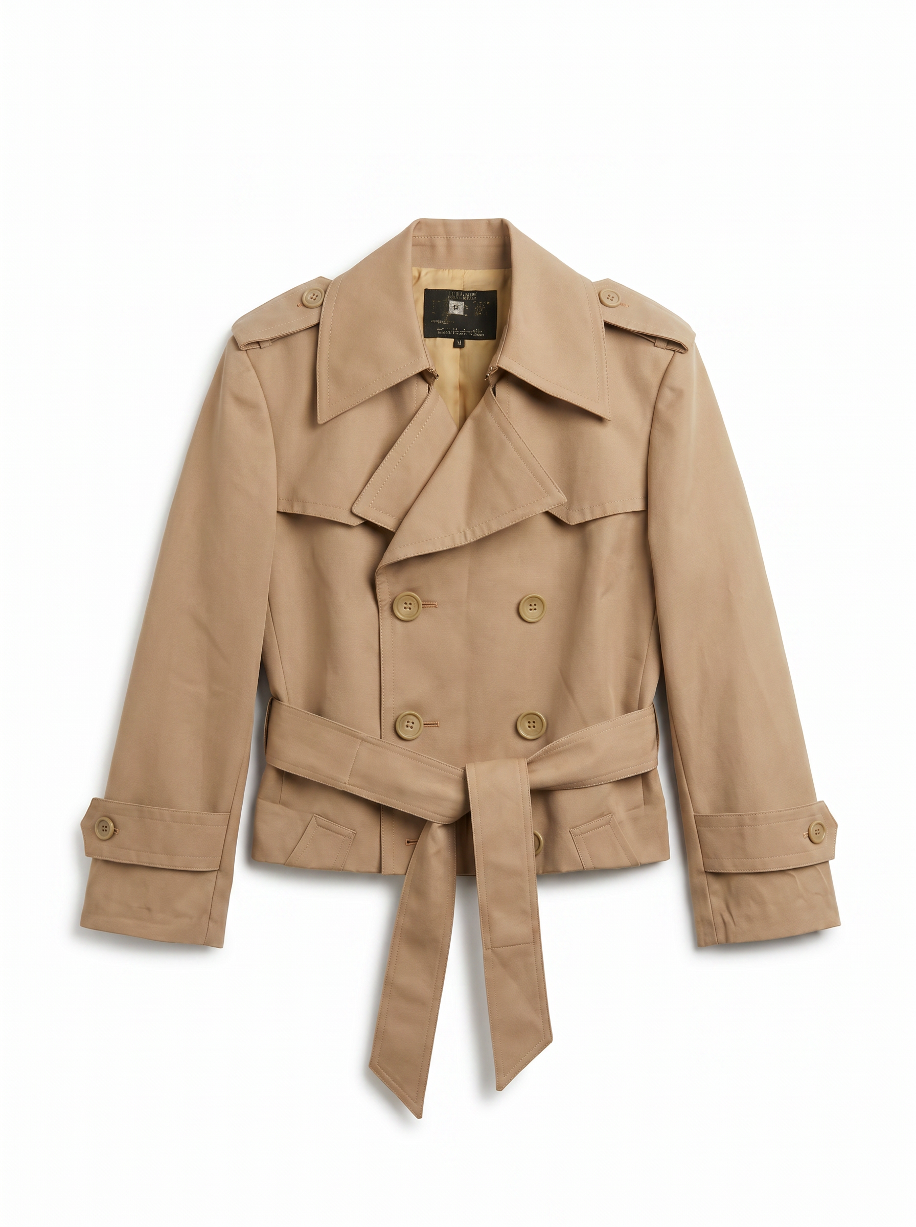 Casaco trench curto bege - Sem marca - imagem 3
