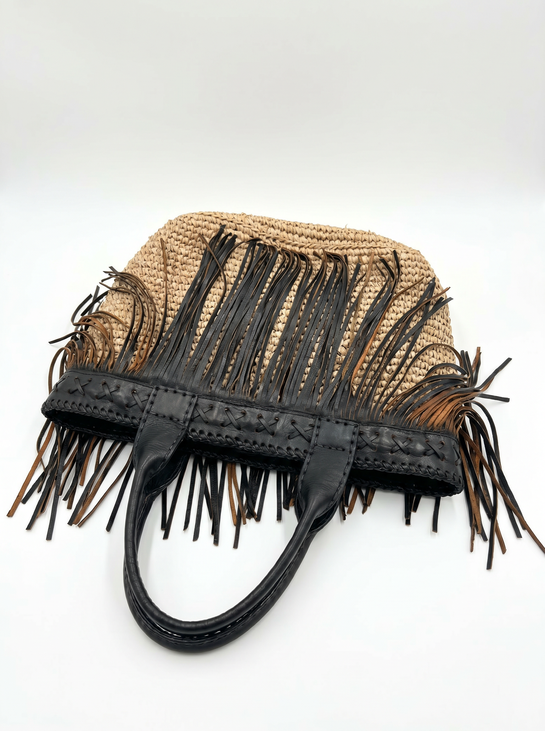 BOLSA PALHA E COURO RARIDADE - imagem 3