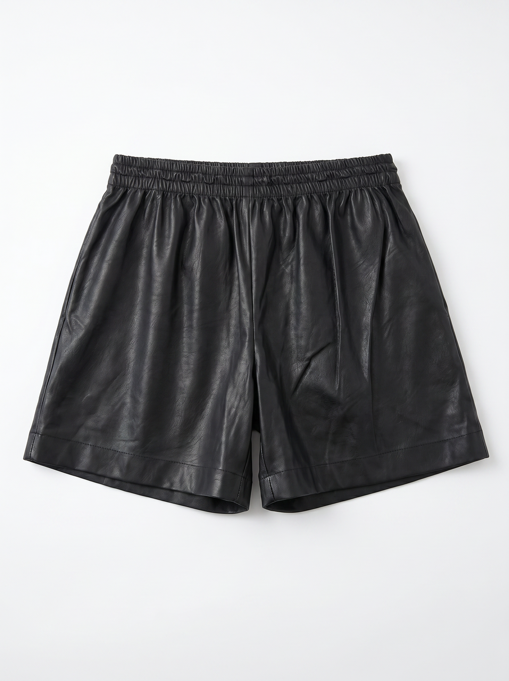 Shorts preto couro sintetico - Sem marca - imagem 2